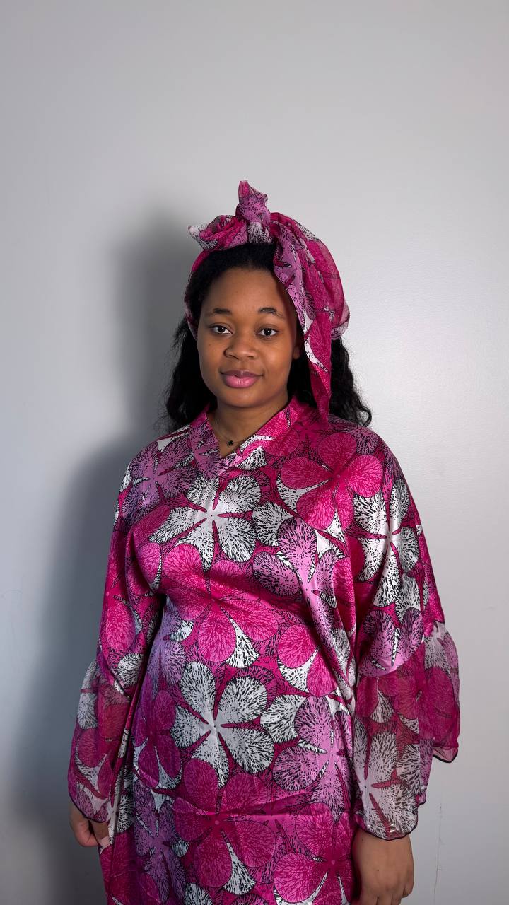 ROBE KEYLA EN SOIE AVEC FOULARD