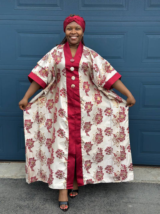 BOUBOU SALLY EN BROCARD AVEC FOULARD