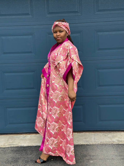 BOUBOU SARA EN BROCARD AVEC FOULARD