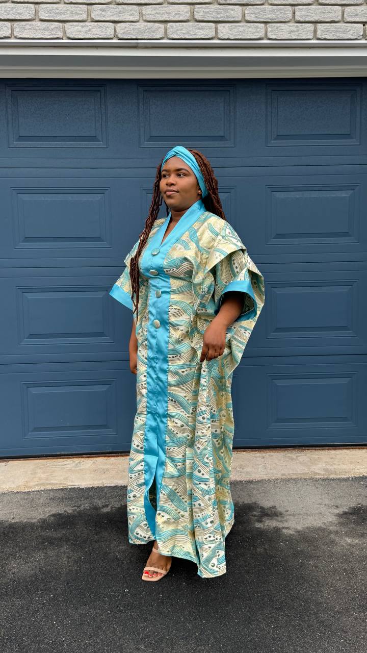 BOUBOU SIKA EN BROCARD AVEC FOULARD