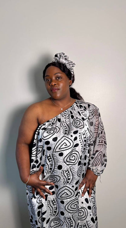 ROBE SITA EN SOIE AVEC FOULARD