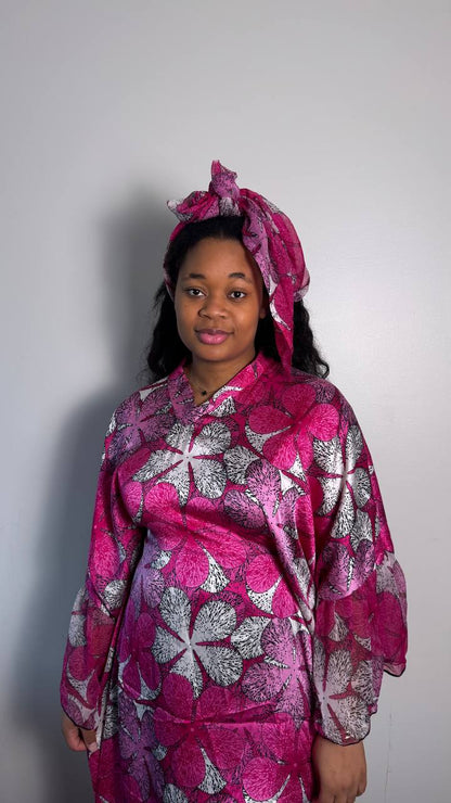 ROBE KEYLA EN SOIE AVEC FOULARD