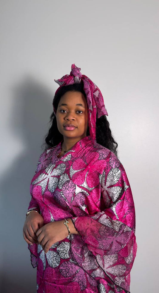 ROBE KEYLA EN SOIE AVEC FOULARD