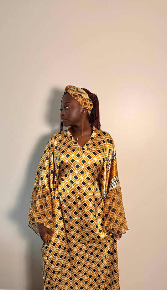 ROBE ALARA EN SOIE AVEC FOULARD
