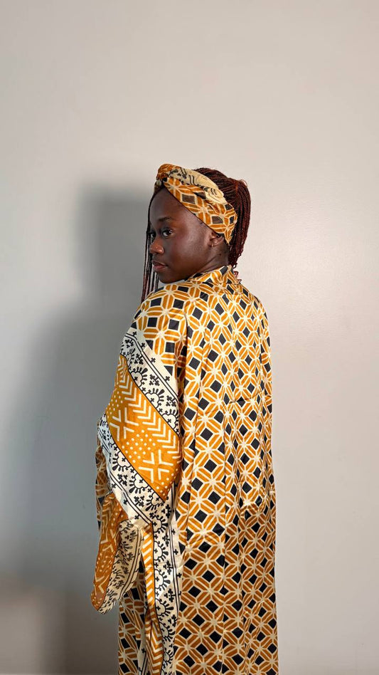 ROBE ALARA EN SOIE AVEC FOULARD